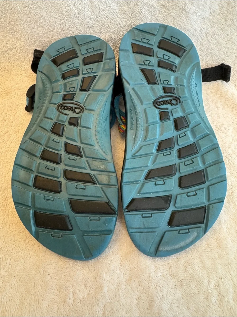 Chaco Kids ZX/1 EcoTread Rainbow Fiesta Blue Double Strap Hiking Sandals Size 2